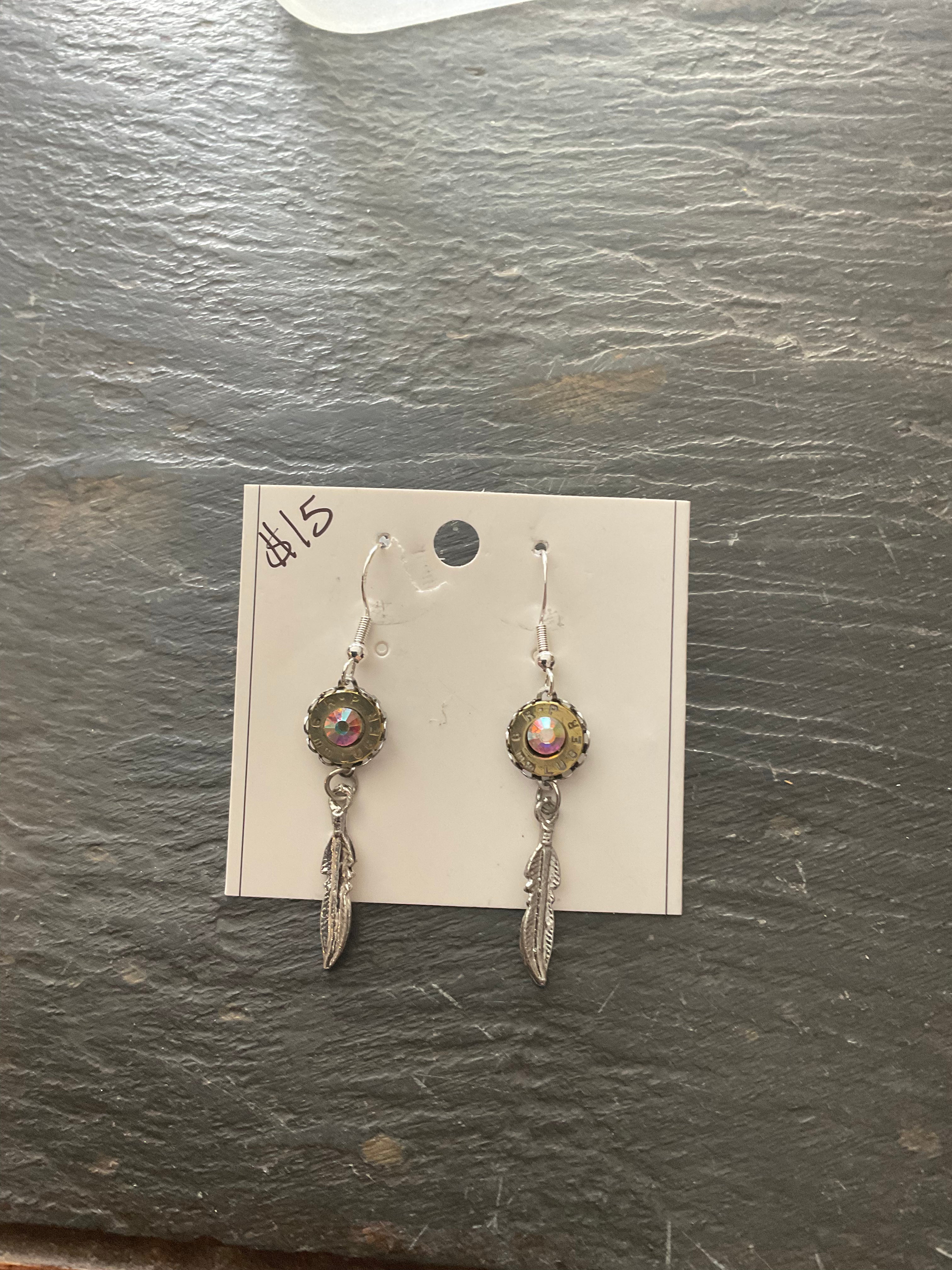 Small silver feather earrings