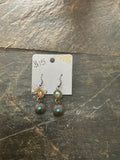 Small brass w/turquoise accent earrings