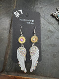White wing earrings