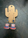 Red White and Blue Hat Earrings
