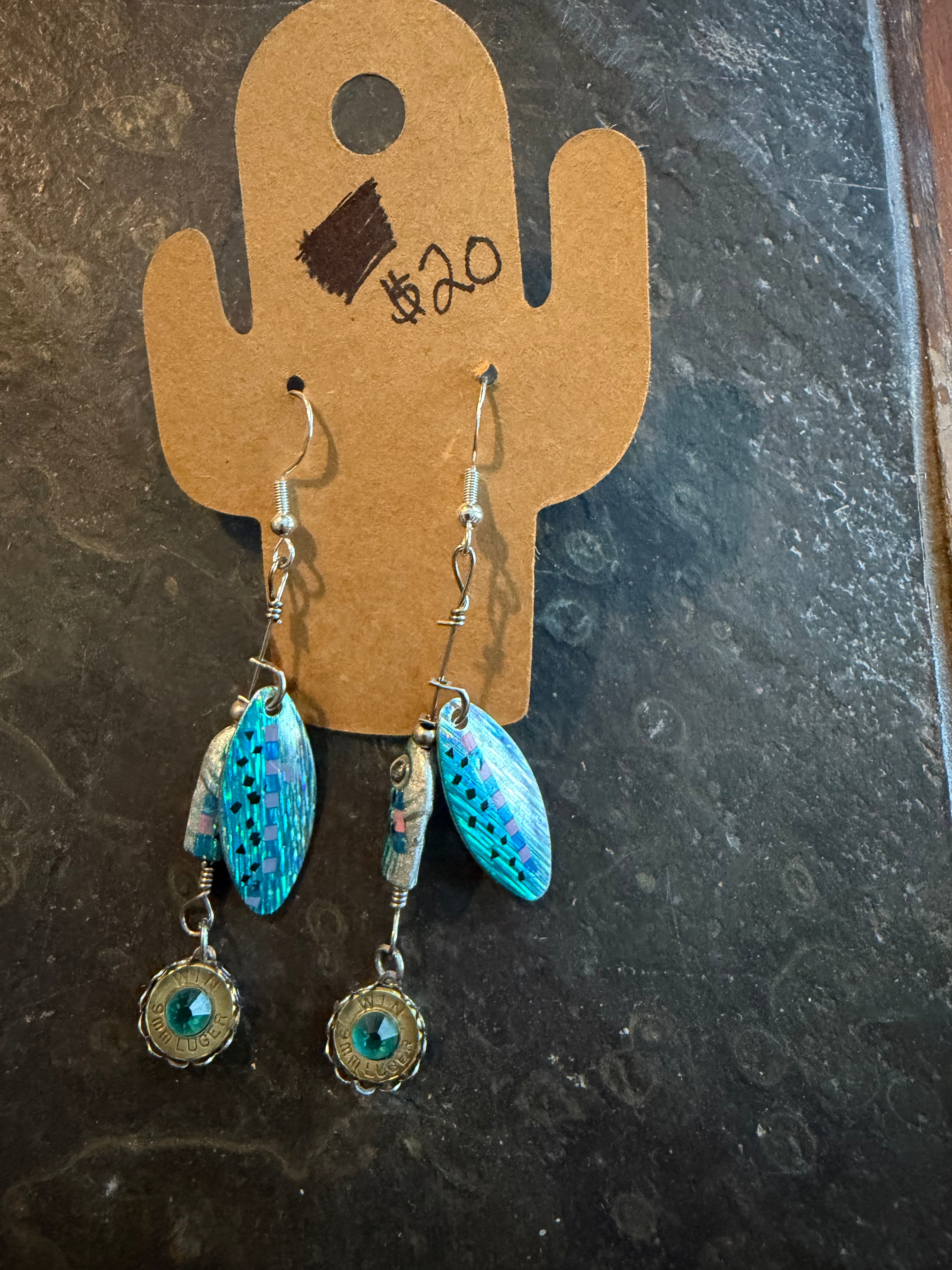 Fish lure earrings