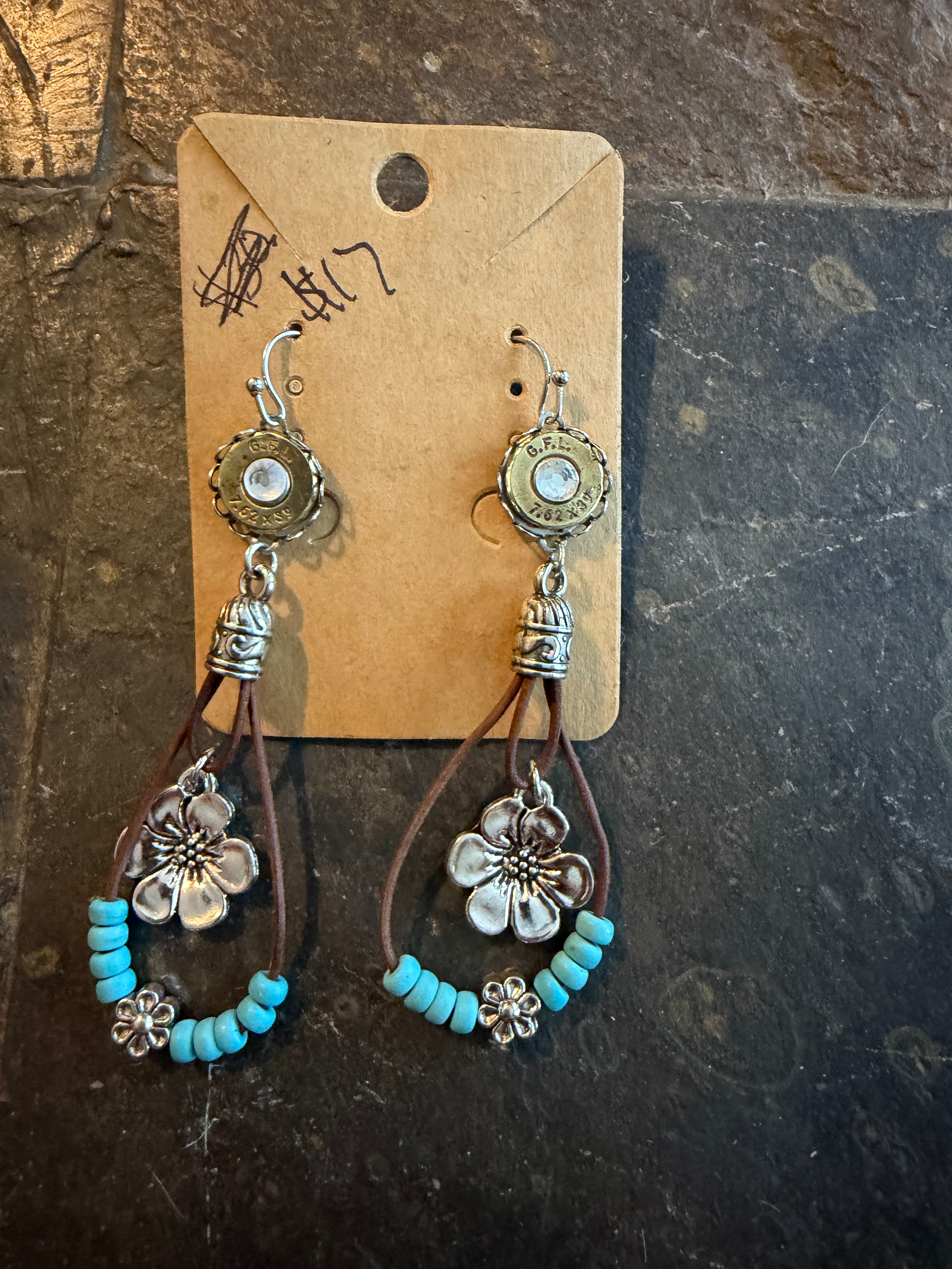 Hibiscus flower earrings
