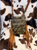 Dancing cactus feather crossbody