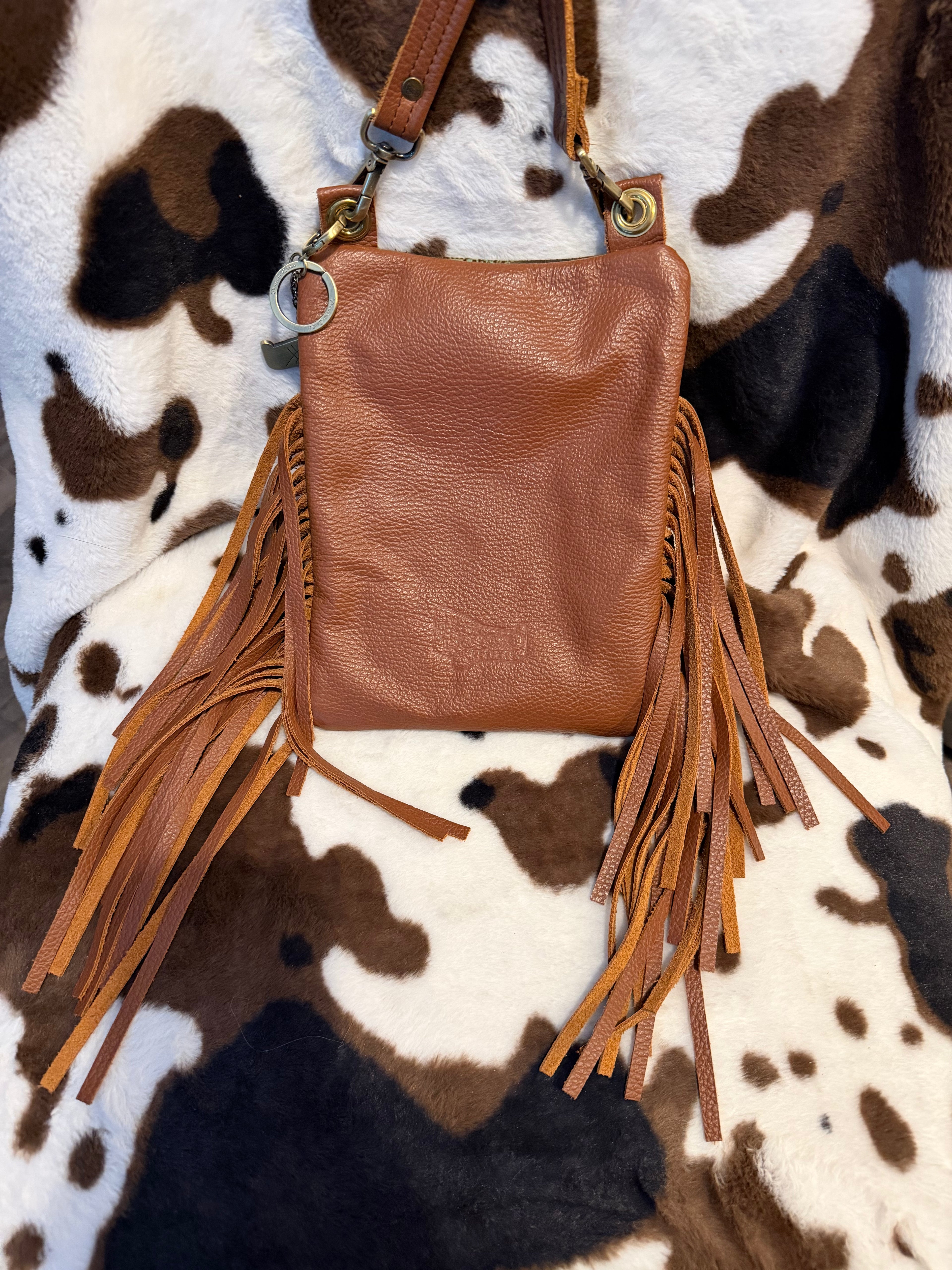 Dancing cactus feather crossbody