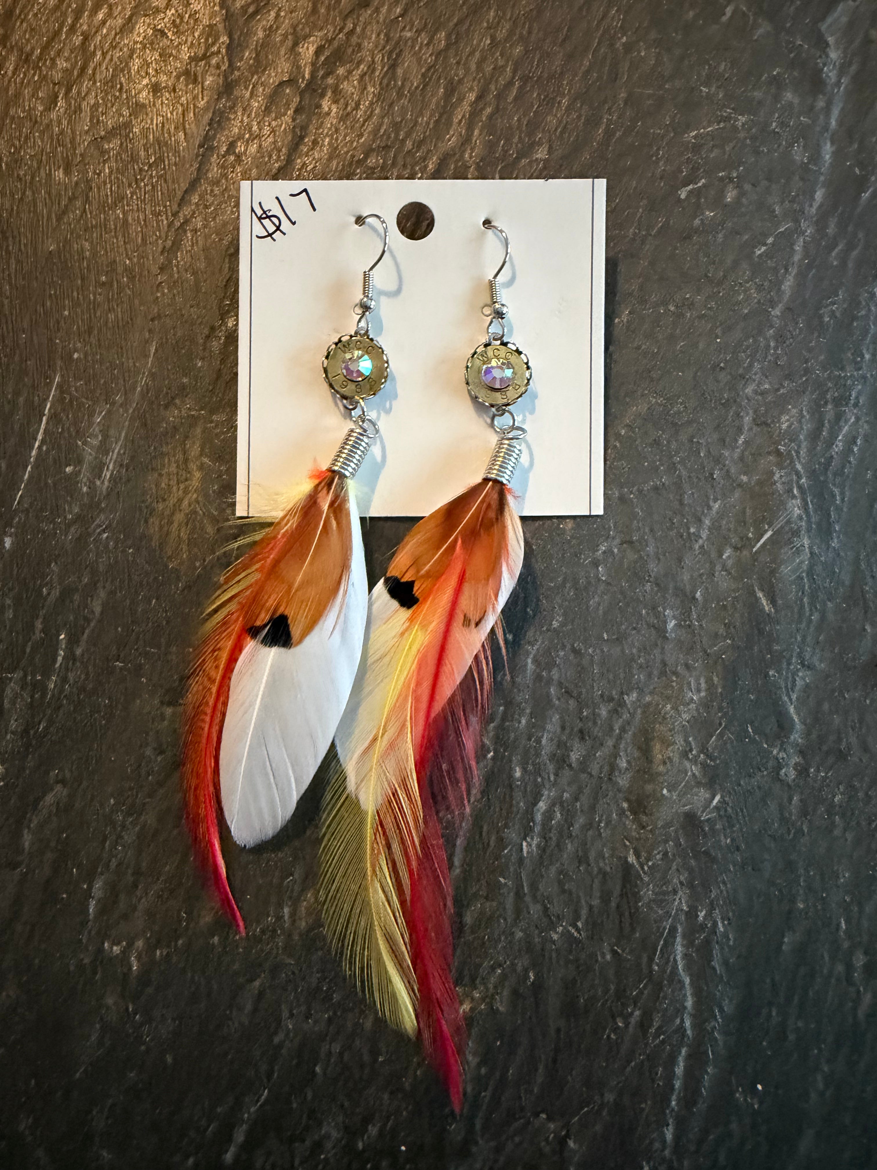 White feather earrings