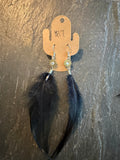 Black feather earrings