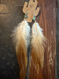 Light brown feather earrings