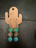 Triple drop with Green and Turquoise