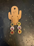 Three drop bear paw earrings