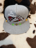 Poker chip and playing cards baseball cap