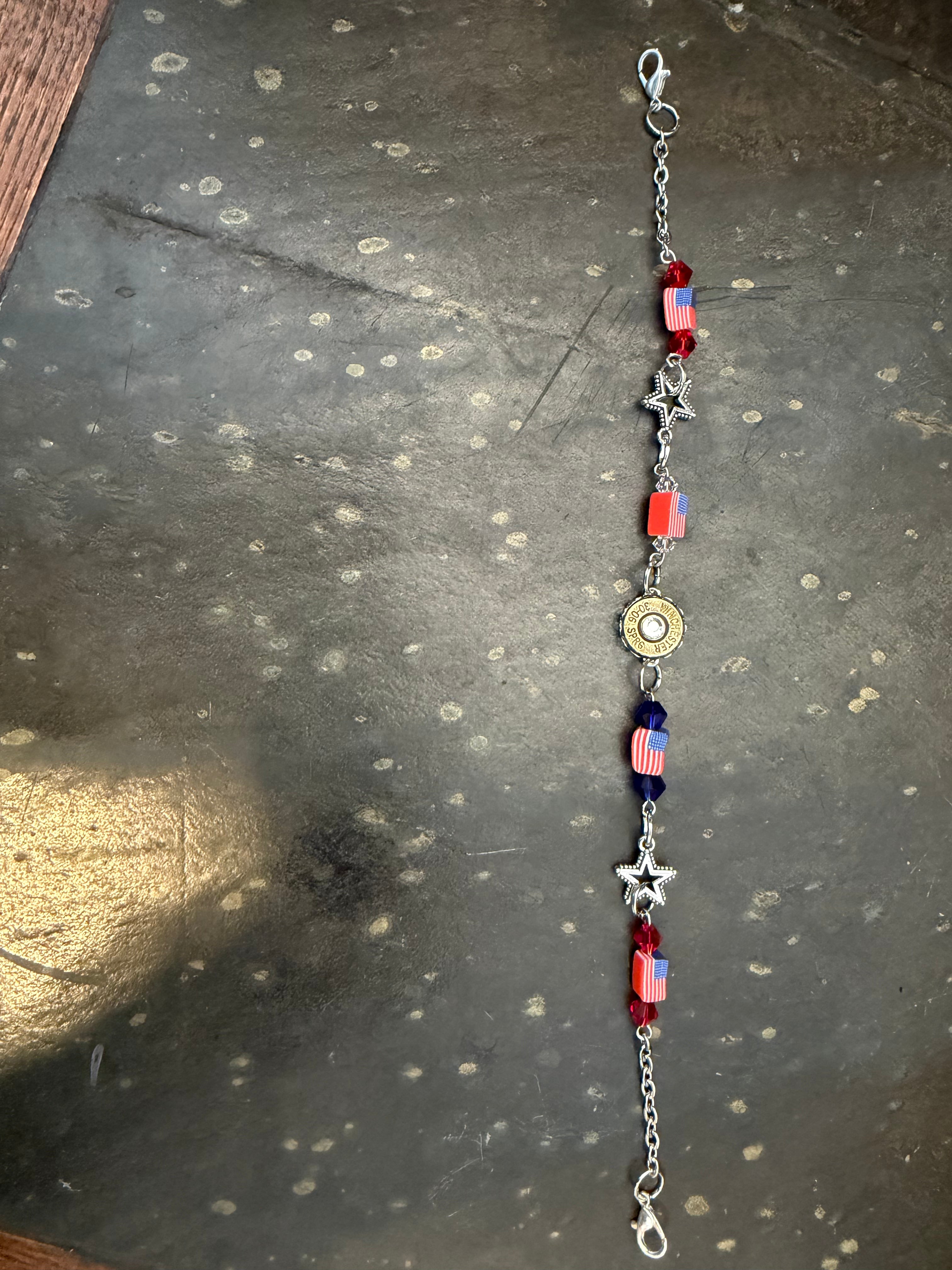 American flag hat charm