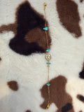 Gold with turquoise chunks
