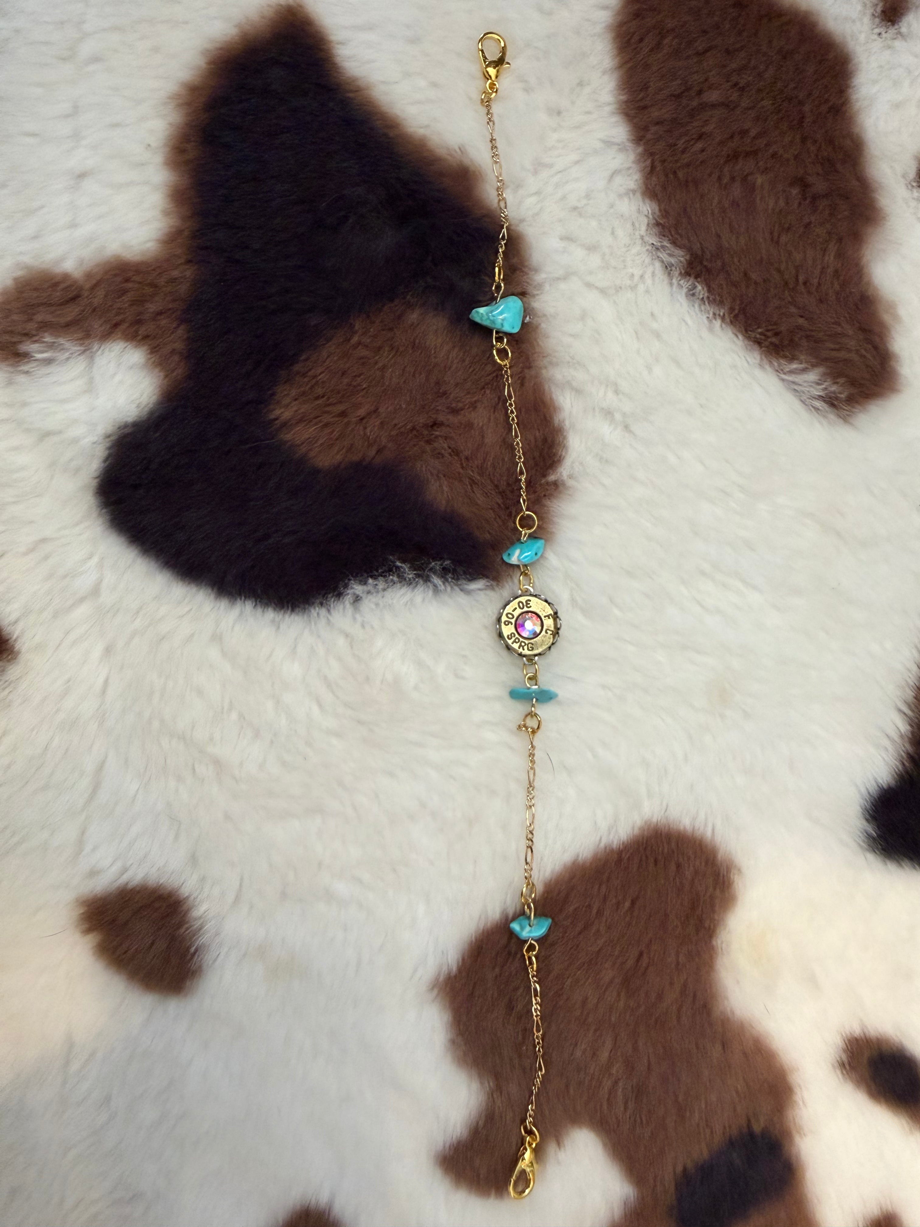 Gold with turquoise chunks