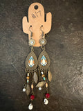 Multi color tear drop boho style earrings