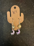 Crescent moon dangle earrings