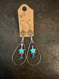Pho turquoise star drop in hoop