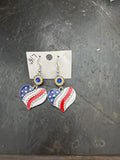 Red White and Blue Heart Earrings