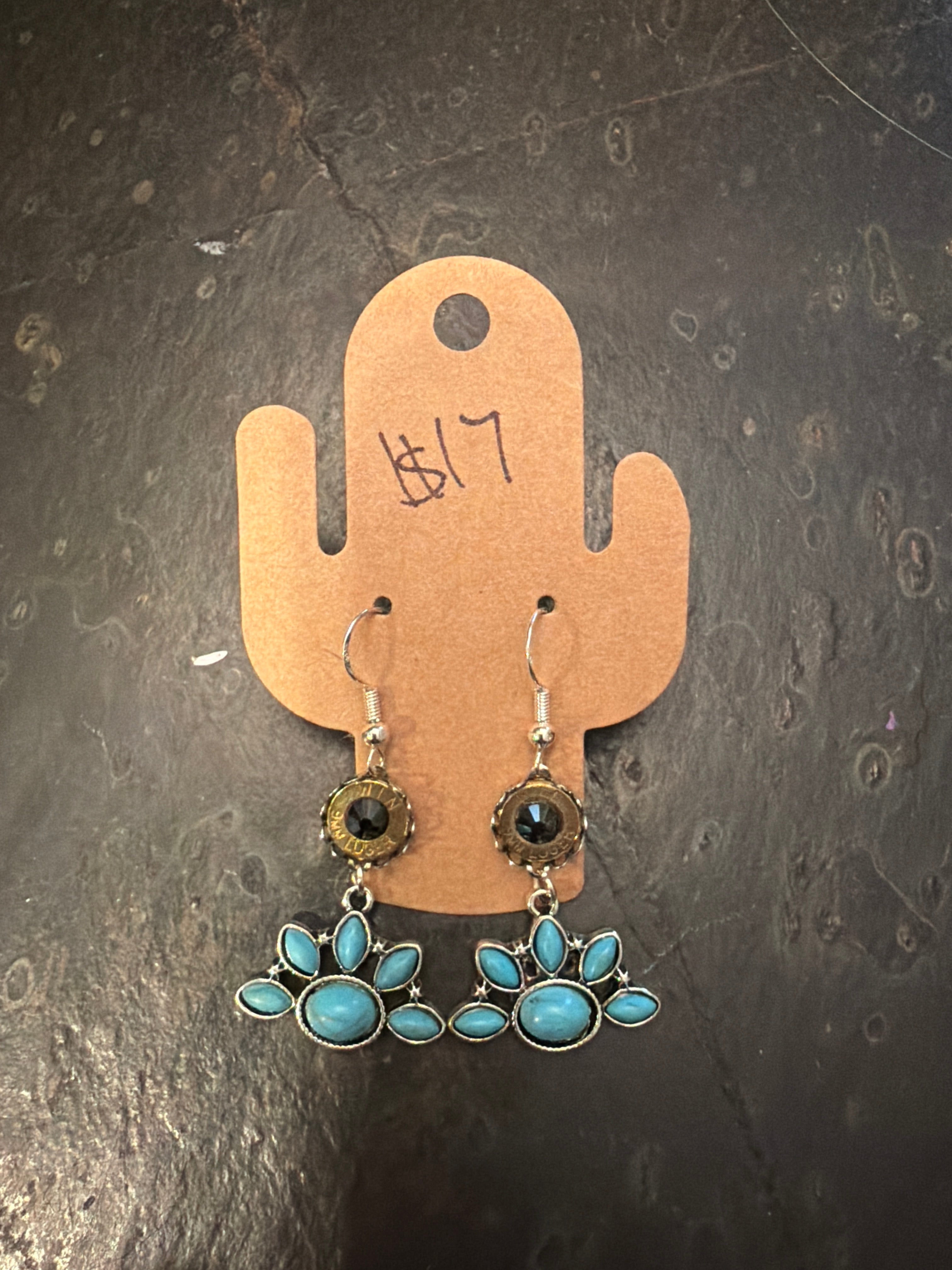 Turquoise Cluster Dangle Earrings