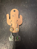 Rustic Cactus Tag Earrings