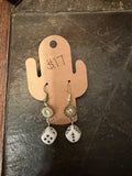 White Dice Earrings